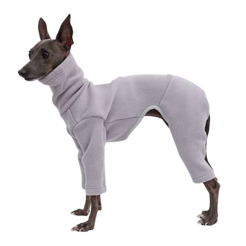 Windhund-Kleidung – Winter-Overall für Hunde, warmer Fleece-Rollkragen-Overall, Vierbein-Strampler, langärmelig, Sweatshirt, Outdoor-Mantel für italienische Windhunde, Whippet, Hirsch, Bedlington von WCDJOMOP