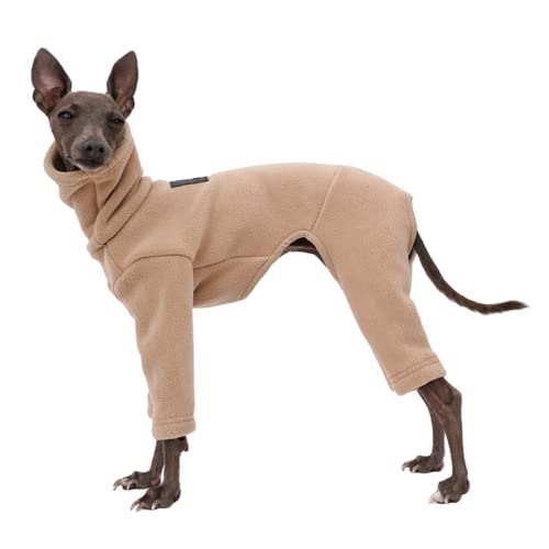 Windhund-Kleidung – Winter-Overall für Hunde, warmer Fleece-Rollkragen-Overall, Vierbein-Strampler, langärmelig, Sweatshirt, Outdoor-Mantel für italienische Windhunde, Whippet, Hirsch, Bedlington von WCDJOMOP