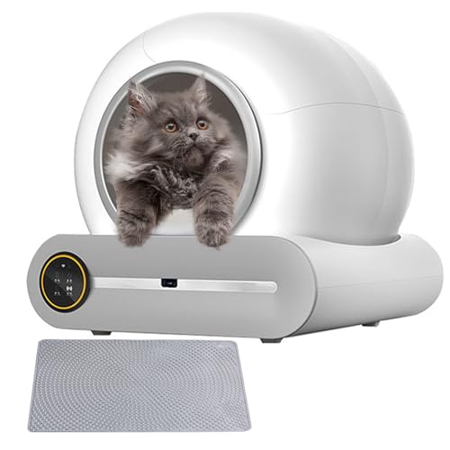 Selbstreinigende Katzenstreu für Haustiere, selbstreinigende Katzenstreu, APP-Steuerung, 2,4 GHz WiFi, ionischer Desodorierer, maximale Kapazität 65 l von WDDEYYDS