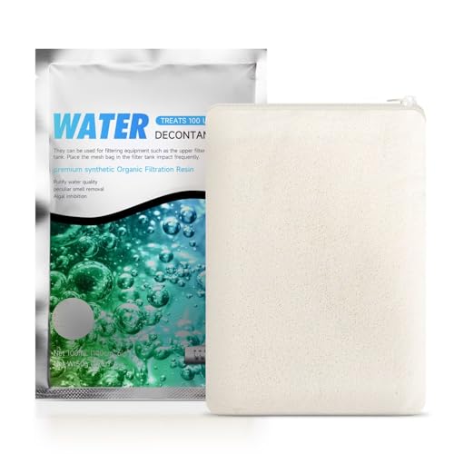 WDEFUN PuriResin Aquarium-Filtermedien, organisches Filtrationsharz, gelbes Wasserentferner, für Aquarien, Süß- und Salzwasser, 500 ml, mit kostenlosem Netzbeutel (550 ml) von WDEFUN