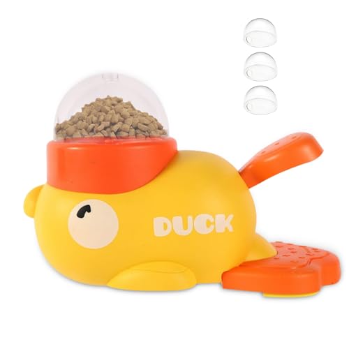 Leckerli-Spender für Hunde, 2-in-1 gelbe Ente Haustier-Futterspender, lustiges Hundefutterspielzeug, interaktiver Katzen-Futterspender, Puzzle-Futterspender für Hunde und Katzen, Puzzle-Spielzeug für Leckerli-Spender für Hunde, 2-in-1 gelbe Ente Haustier-Futterspender, lustiges Hundefutterspielzeug, interaktiver Katzen-Futterspender, Puzzle-Futterspender für Hunde und Katzen, Puzzle-Spielzeug für von WDKXCN