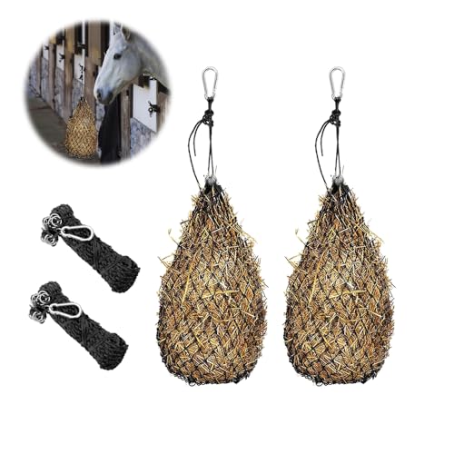 WDKXCN 2X Heunetz für Pferde, Heunetz Engmaschig mit Ringen und Karabinerhaken, Heusack für Pferde 10 KG Füllgewicht, Maschenweite 4x4 Inch, Verbessert Verdauung, Verlängerung der Fresszeiten WDKXCN 2X Heunetz für Pferde, Heunetz Engmaschig mit Ringen und Karabinerhaken, Heusack für Pferde 10 KG Füllgewicht, Maschenweite 4x4 Inch, Verbessert Verdauung, Verlängerung der Fresszeiten von WDKXCN