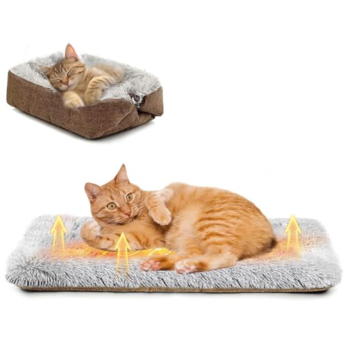 WDKXCN Selbstwärmende Katzenbetten für Hauskatzen, 2-in-1-Katzendecken für Winter und Sommer, waschbares Katzenkissen, flauschige Haustierbetten für Katzen und kleine Hunde, 60 x 50 cm WDKXCN Selbstwärmende Katzenbetten für Hauskatzen, 2-in-1-Katzendecken für Winter und Sommer, waschbares Katzenkissen, flauschige Haustierbetten für Katzen und kleine Hunde, 60 x 50 cm von WDKXCN