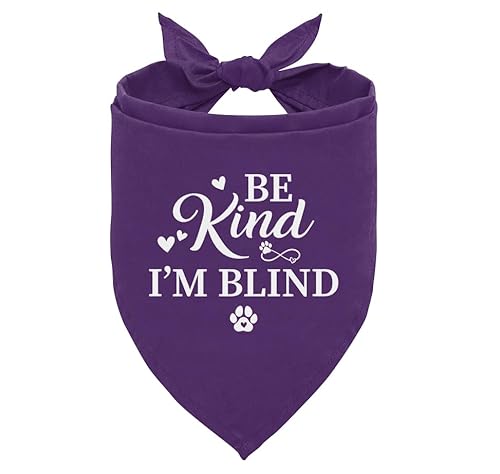 Be Kind I'm Blind Hundehalstuch, Blindhundegeräte, Blindhundezubehör, Haustier-Hunde-Dreieckschal, Haustier-Schal, Zubehör für Hundeliebhaber, Hundehalstuch für kleine mittelgroße Hunde (D15) von WDSXWH