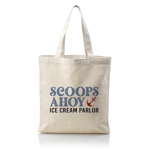 WDSXWH Scoops Ahoy Eisdielen-Canvas-Tragetaschen, wiederverwendbare Stoff-Baumwoll-Tragetasche, Schultertasche, Damen-Handtasche, lässige Baumwoll-Tragetasche für Urlaub, Shopping, Arbeit, WDSXWH Scoops Ahoy Eisdielen-Canvas-Tragetaschen, wiederverwendbare Stoff-Baumwoll-Tragetasche, Schultertasche, Damen-Handtasche, lässige Baumwoll-Tragetasche für Urlaub, Shopping, Arbeit, von WDSXWH