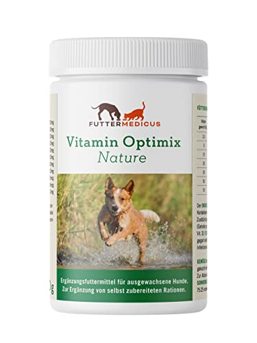 Futtermedicus Vitamin Optimix Nature | 400 g | Ergänzungsfuttermittel für ausgewachsene Hunde | liefert wichtige Mineralstoffe und Vitamine | zum BARFen und Kochen geeignet von Futtermedicus