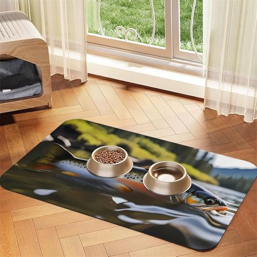 Brook Futtermatte für Hunde, Katzen, zum Forellenangeln, 43,7 x 30 cm, saugfähig, rutschfest, PU-Leder, Gummiunterseite, schnell trocknend, rollbar, Tischset Brook Futtermatte für Hunde, Katzen, zum Forellenangeln, 43,7 x 30 cm, saugfähig, rutschfest, PU-Leder, Gummiunterseite, schnell trocknend, rollbar, Tischset von WDXQHY