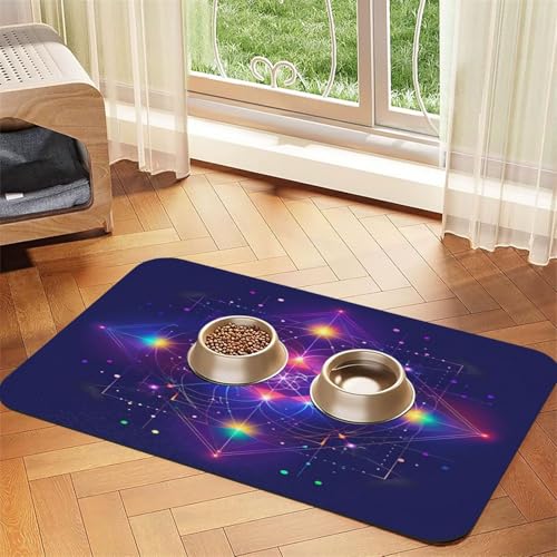 Color Geometrry Haustierfuttermatte, saugfähig, rutschfest, PU-Leder, für Hunde, Katzen, Gummiunterseite, schnell trocknend, rollbar, 43,7 x 30 cm Color Geometrry Haustierfuttermatte, saugfähig, rutschfest, PU-Leder, für Hunde, Katzen, Gummiunterseite, schnell trocknend, rollbar, 43,7 x 30 cm von WDXQHY
