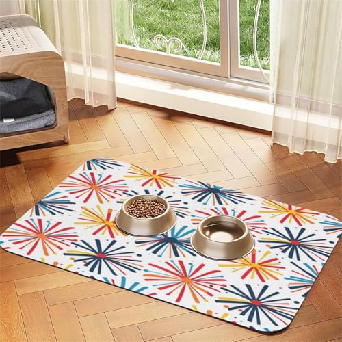 Colored Lines Haustierfuttermatte, 43,7 x 30 cm, saugfähig, rutschfest, PU-Leder, Futtermatte für Hunde und Katzen, Gummiunterseite, schnell trocknend, rollbar, Tischset Colored Lines Haustierfuttermatte, 43,7 x 30 cm, saugfähig, rutschfest, PU-Leder, Futtermatte für Hunde und Katzen, Gummiunterseite, schnell trocknend, rollbar, Tischset von WDXQHY