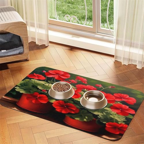 Futtermatte für Haustiere, 60 x 39,9 cm, saugfähig, rutschfest, PU-Leder, Futtermatte für Hunde und Katzen, Gummi-Unterseite, schnell trocknend, rollbar, Platzdeckchen, Rot Futtermatte für Haustiere, 60 x 39,9 cm, saugfähig, rutschfest, PU-Leder, Futtermatte für Hunde und Katzen, Gummi-Unterseite, schnell trocknend, rollbar, Platzdeckchen, Rot von WDXQHY