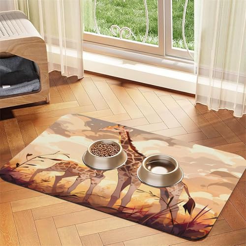 Giraffenfuttermatte Mutter und Kind 43,7 x 30 cm saugfähig rutschfest Kunstleder für Hunde Katzen Unterseite Gummi schnell trocknend aufrollbare Tischmatte für Tiernäpfe Giraffenfuttermatte Mutter und Kind 43,7 x 30 cm saugfähig rutschfest Kunstleder für Hunde Katzen Unterseite Gummi schnell trocknend aufrollbare Tischmatte für Tiernäpfe von WDXQHY