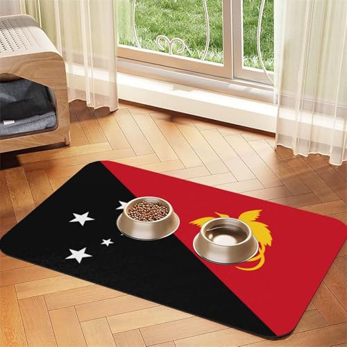 Haustierfuttermatte mit Flagge von Papua-Neuguinea, 43,7 x 30 cm, saugfähig, rutschfest, PU-Leder, Futtermatte für Hunde und Katzen, Gummiunterseite, schnell trocknend, rollbar, Tischset Haustierfuttermatte mit Flagge von Papua-Neuguinea, 43,7 x 30 cm, saugfähig, rutschfest, PU-Leder, Futtermatte für Hunde und Katzen, Gummiunterseite, schnell trocknend, rollbar, Tischset von WDXQHY