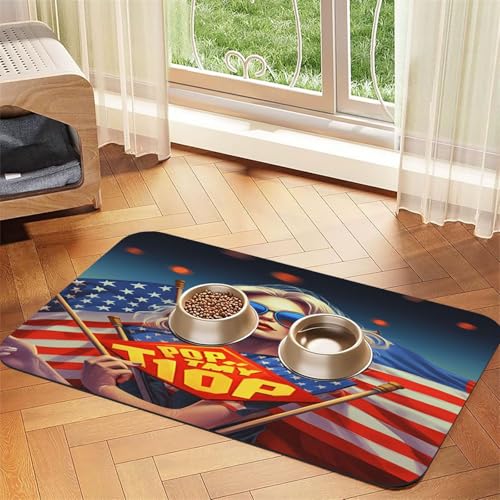 Haustierfuttermatte mit amerikanischer Flagge, 43,7 x 30 cm, saugfähig, rutschfest, PU-Leder, Futtermatte für Hunde und Katzen, Gummiunterseite, schnell trocknend, rollbar, Haustiernapf, Platzset Haustierfuttermatte mit amerikanischer Flagge, 43,7 x 30 cm, saugfähig, rutschfest, PU-Leder, Futtermatte für Hunde und Katzen, Gummiunterseite, schnell trocknend, rollbar, Haustiernapf, Platzset von WDXQHY
