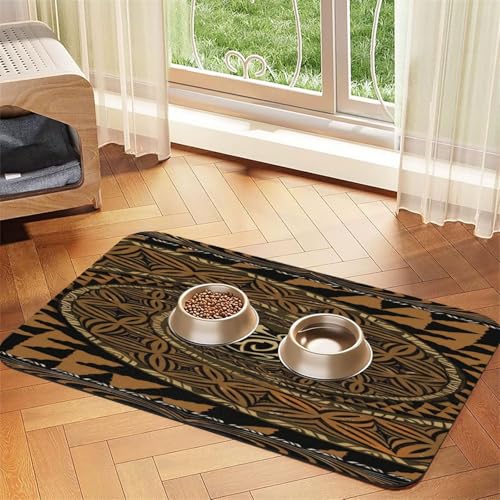 Hawaiian Tapa Honu Turtle Haustierfuttermatte, 43,7 x 30 cm, saugfähig, rutschfest, PU-Leder, Futtermatte für Hunde und Katzen, Gummiunterseite, schnell trocknend, rollbar, Tischset Hawaiian Tapa Honu Turtle Haustierfuttermatte, 43,7 x 30 cm, saugfähig, rutschfest, PU-Leder, Futtermatte für Hunde und Katzen, Gummiunterseite, schnell trocknend, rollbar, Tischset von WDXQHY
