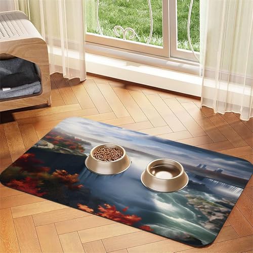 Niagara Falls Futtermatte für Haustiere, 60 x 40 cm, saugfähig, rutschfest, Kunstleder, Gummiunterseite, schnell trocknend, aufrollbare Tischmatte für Hundenapf Niagara Falls Futtermatte für Haustiere, 60 x 40 cm, saugfähig, rutschfest, Kunstleder, Gummiunterseite, schnell trocknend, aufrollbare Tischmatte für Hundenapf von WDXQHY