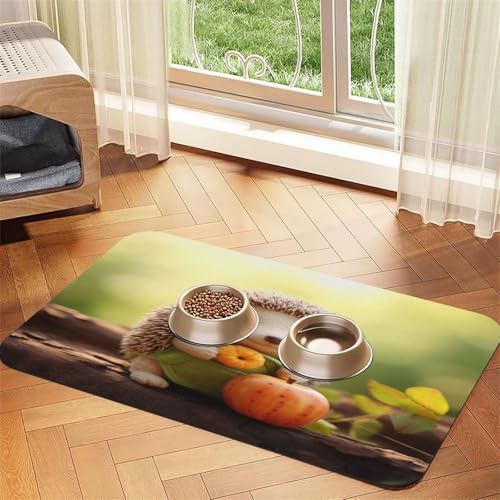 Niedliche Igel-Matte für Haustiere, 43,7 x 30,5 cm, saugfähig und rutschfest, aus Kunstleder, Unterseite aus Gummi, schnell trocknend, Rolle Niedliche Igel-Matte für Haustiere, 43,7 x 30,5 cm, saugfähig und rutschfest, aus Kunstleder, Unterseite aus Gummi, schnell trocknend, Rolle von WDXQHY