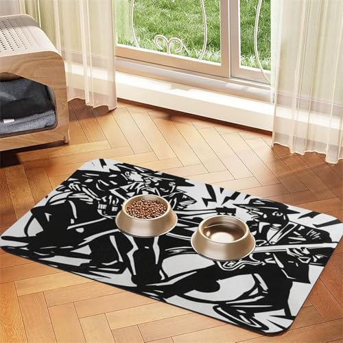 Play Jazz Music Haustierfuttermatte, 60 x 39,9 cm, saugfähig, rutschfest, PU-Leder, Futtermatte für Hunde und Katzen, Gummi-Unterseite, schnell trocknend, rollbar, Haustiernapf, Platzset Play Jazz Music Haustierfuttermatte, 60 x 39,9 cm, saugfähig, rutschfest, PU-Leder, Futtermatte für Hunde und Katzen, Gummi-Unterseite, schnell trocknend, rollbar, Haustiernapf, Platzset von WDXQHY