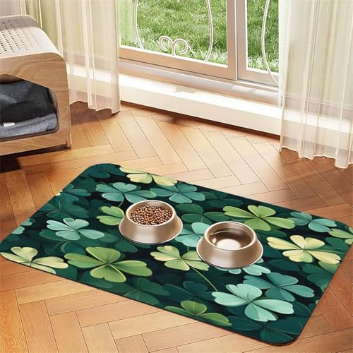 Verwelkte Alfalfa-Gras-Haustierfuttermatte, 60 x 40 cm, saugfähig, rutschfest, PU-Leder, Futtermatte für Hunde und Katzen, Gummi-Unterseite, schnell trocknend, rollbar, Haustiernapf, Platzset Verwelkte Alfalfa-Gras-Haustierfuttermatte, 60 x 40 cm, saugfähig, rutschfest, PU-Leder, Futtermatte für Hunde und Katzen, Gummi-Unterseite, schnell trocknend, rollbar, Haustiernapf, Platzset von WDXQHY
