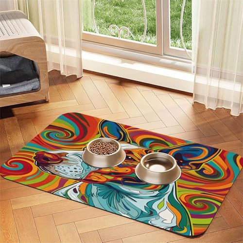 Wasserfarben-Malmatte für Welpen, 60 x 40 cm, saugfähig, rutschfest, PU-Leder, Futtermatte für Hunde und Katzen, Gummiunterseite, schnell trocknend, rollbar, Tischset Wasserfarben-Malmatte für Welpen, 60 x 40 cm, saugfähig, rutschfest, PU-Leder, Futtermatte für Hunde und Katzen, Gummiunterseite, schnell trocknend, rollbar, Tischset von WDXQHY
