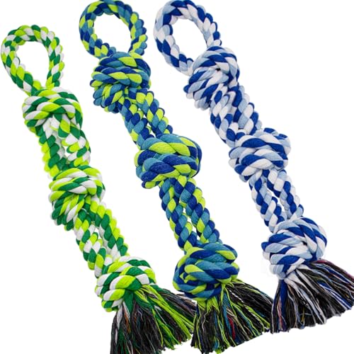 WDZZHOT Hundespielzeug aus Seil, für große und mittelgroße aggressive Kauer, fast unzerstörbares Seil-Kauspielzeug, strapazierfähiges 100 % Baumwolle, Hundespielzeug für Langeweile, Zahnreinigung, 3 WDZZHOT Hundespielzeug aus Seil, für große und mittelgroße aggressive Kauer, fast unzerstörbares Seil-Kauspielzeug, strapazierfähiges 100 % Baumwolle, Hundespielzeug für Langeweile, Zahnreinigung, 3 von WDZZHOT