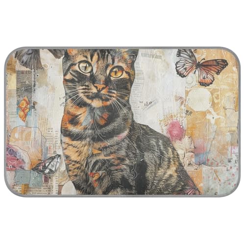 Animal Artistic Graffiti Schmetterling Retro Sommer Kühlmatte für draußen, selbstkühlendes Hundebett für Häschen drinnen waschbar Manta refrescante para perro M von WDdZzyy