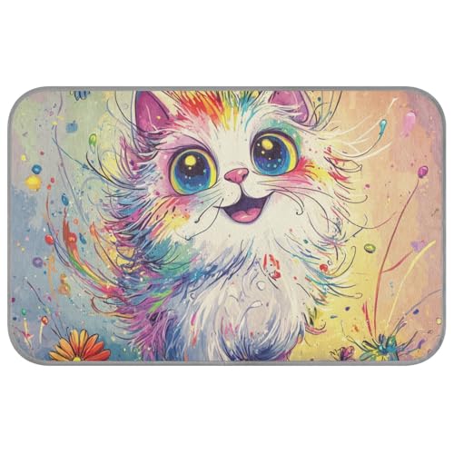 Niedliches Tier, künstlerisches Graffiti-Sommer-Hundebett, selbstkühlendes Kissen für Katzen, Kaninchen, Innenbereich, Zubehör, Tapete enfriador para Perros M von WDdZzyy