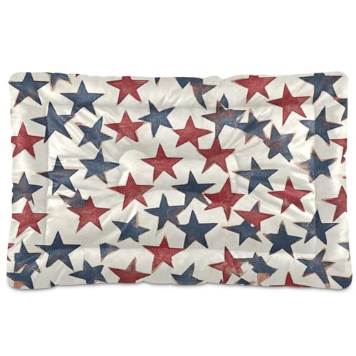 WDdZzyy American Stars Hundebetten, waschbar, rutschfest, weich, bequem, für große, mittelgroße und kleine Hunde, 91,4 x 61 cm, Rot und Blau WDdZzyy American Stars Hundebetten, waschbar, rutschfest, weich, bequem, für große, mittelgroße und kleine Hunde, 91,4 x 61 cm, Rot und Blau von WDdZzyy