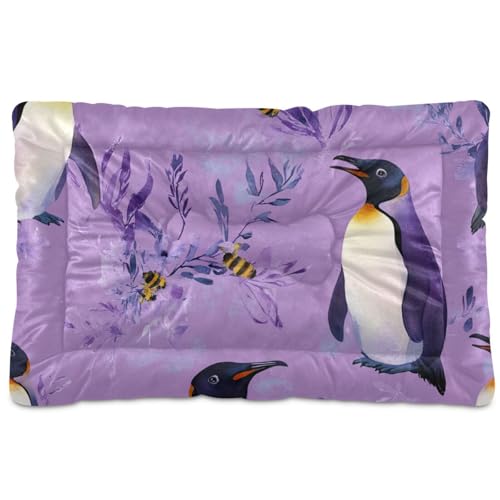 WDdZzyy Art Pinguin Hundehütte, waschbar, rutschfest, weich, bequem, für mittelgroße und große Hunde, 91,4 x 61 cm, Violett WDdZzyy Art Pinguin Hundehütte, waschbar, rutschfest, weich, bequem, für mittelgroße und große Hunde, 91,4 x 61 cm, Violett von WDdZzyy