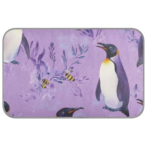 WDdZzyy Art Pinguin lila Sommerhaustiere, kühlend, selbstkühlende Betten für Indoor-Katzen für Kaninchen, im Innenbereich, sichere Cama Refrescante para Perros M von WDdZzyy