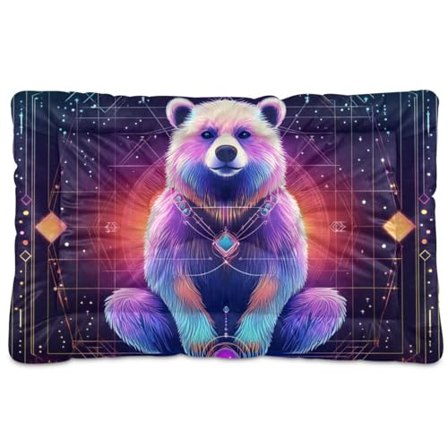 WDdZzyy Bear Neon Mystery Tarotkarten Hundebett, waschbar, weich, bequem, rutschfeste Unterseite, für mittelgroße und große Hunde, 91,4 x 61 cm WDdZzyy Bear Neon Mystery Tarotkarten Hundebett, waschbar, weich, bequem, rutschfeste Unterseite, für mittelgroße und große Hunde, 91,4 x 61 cm von WDdZzyy