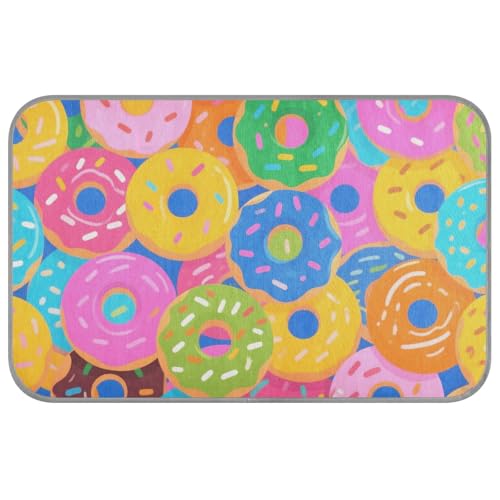 WDdZzyy Bunte Cartoon-Donut-Kühlmatte für Katzen, selbstkühlende Hundematten für Böden, wasserdicht, für Kaninchen, Reisen, faltbar, Cama Fria para perro M von WDdZzyy
