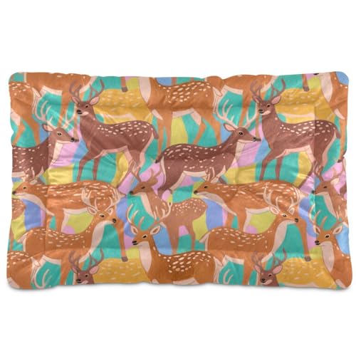 WDdZzyy Buntes Cartoon-Tier-Hirsch-Hundehütte, waschbar, weich, rutschfest, für mittelgroße und große Hunde, 91,4 x 61 cm WDdZzyy Buntes Cartoon-Tier-Hirsch-Hundehütte, waschbar, weich, rutschfest, für mittelgroße und große Hunde, 91,4 x 61 cm von WDdZzyy
