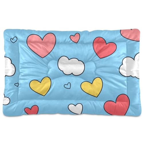 WDdZzyy Cloud Heart Valentines Hundehütte, waschbar, weich, bequem, rutschfeste Unterseite, für große, mittelgroße und kleine Hunde, 91,4 x 61 cm, Blau WDdZzyy Cloud Heart Valentines Hundehütte, waschbar, weich, bequem, rutschfeste Unterseite, für große, mittelgroße und kleine Hunde, 91,4 x 61 cm, Blau von WDdZzyy