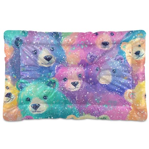 WDdZzyy Colorful Bears Hundehütte, rutschfest, weich, bequem, für mittelgroße und große Hunde, 91,4 x 61 cm von WDdZzyy