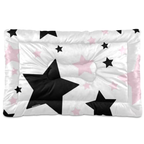 WDdZzyy Dreamy Hundehütte, waschbar, weich, bequem, rutschfeste Unterseite, für mittelgroße und große Hunde, 91,4 x 61 cm, Schwarz und Rosa von WDdZzyy