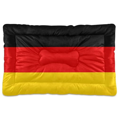 WDdZzyy Flag Germany Hunde-Schlafmatratze, waschbar, weich, bequem, rutschfeste Unterseite, für große, mittelgroße und kleine Hunde, 91,4 x 61 cm von WDdZzyy
