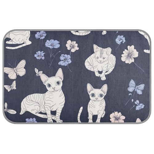 WDdZzyy Funny Devon Rex Cats Sommer-Katzenbett für den Sommer, kühlend, 96,5 x 58,4 cm, Betten für draußen, für Kaninchen, Innenbereich, einzigartig, erfrischend, Para Mascotas, Größe M, Marineblau WDdZzyy Funny Devon Rex Cats Sommer-Katzenbett für den Sommer, kühlend, 96,5 x 58,4 cm, Betten für draußen, für Kaninchen, Innenbereich, einzigartig, erfrischend, Para Mascotas, Größe M, Marineblau von WDdZzyy