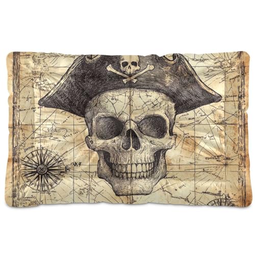 WDdZzyy Game Treasure Map Rpg Piraten-Hundehütte, waschbar, weich, rutschfest, für mittelgroße und große Hunde, 91,4 x 61 cm von WDdZzyy