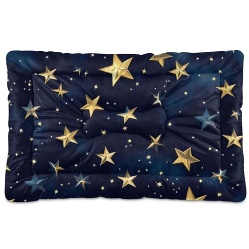WDdZzyy Gold Stars Hundebett, waschbar, weich, rutschfest, für große, mittelgroße und kleine Hunde, 91,4 x 61 cm, Schwarz WDdZzyy Gold Stars Hundebett, waschbar, weich, rutschfest, für große, mittelgroße und kleine Hunde, 91,4 x 61 cm, Schwarz von WDdZzyy