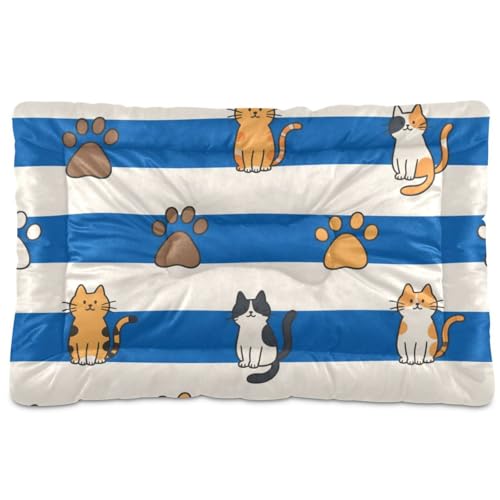 WDdZzyy Haustierbett, Katzenpfote, waschbar, rutschfest, weich, bequem, für große, mittelgroße und kleine Hunde, 91,4 x 61 cm, Blau / Weiß WDdZzyy Haustierbett, Katzenpfote, waschbar, rutschfest, weich, bequem, für große, mittelgroße und kleine Hunde, 91,4 x 61 cm, Blau / Weiß von WDdZzyy