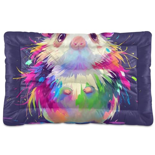 WDdZzyy Haustierbett, Motiv: niedlicher Hamster, waschbar, weich, rutschfest, für große, mittelgroße und kleine Hunde, 91,4 x 61 cm WDdZzyy Haustierbett, Motiv: niedlicher Hamster, waschbar, weich, rutschfest, für große, mittelgroße und kleine Hunde, 91,4 x 61 cm von WDdZzyy