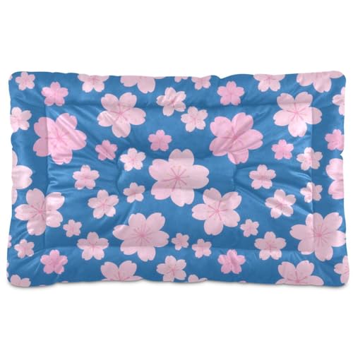 WDdZzyy Haustiermatratze, waschbar, weich, bequem, rutschfeste Unterseite, für mittelgroße und große Hunde, 91,4 x 61 cm, Rosa / Blau von WDdZzyy