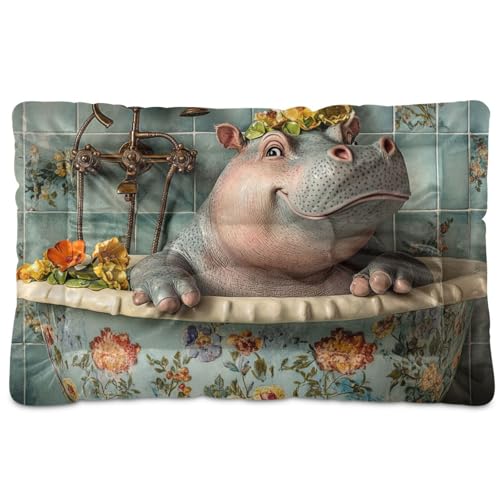 WDdZzyy Hippo Hundebett, waschbar, weich, rutschfest, für mittelgroße und große Hunde, 91,4 x 61 cm, Blau WDdZzyy Hippo Hundebett, waschbar, weich, rutschfest, für mittelgroße und große Hunde, 91,4 x 61 cm, Blau von WDdZzyy