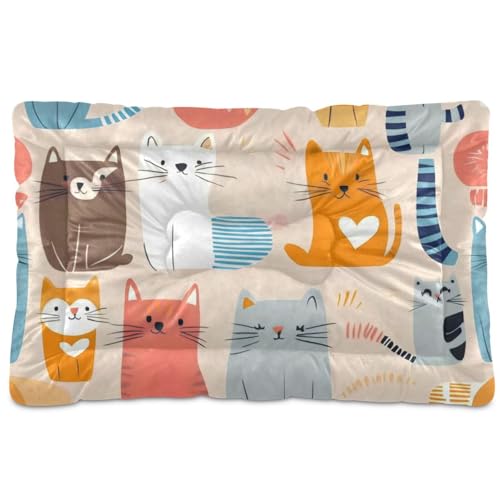 WDdZzyy Hundebett, Boho-Stil, Katzen-Design, waschbar, weich, rutschfest, für große, mittelgroße und kleine Hunde, 91,4 x 61 cm WDdZzyy Hundebett, Boho-Stil, Katzen-Design, waschbar, weich, rutschfest, für große, mittelgroße und kleine Hunde, 91,4 x 61 cm von WDdZzyy