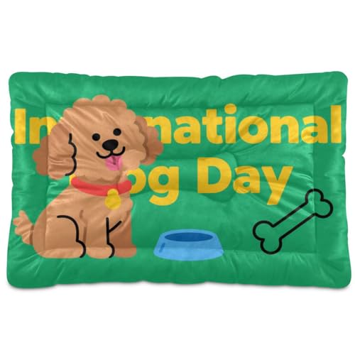 WDdZzyy Hundebett, waschbar, rutschfest, weich, bequem, für mittelgroße und große Hunde, 91,4 x 61 cm, Braun von WDdZzyy