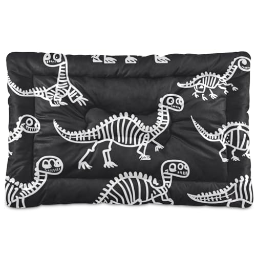 WDdZzyy Hundehütte, Dinosaurier-Skelette, Knochen, waschbar, weich, rutschfest, für große, mittelgroße und kleine Hunde, 91,4 x 61 cm, Schwarz WDdZzyy Hundehütte, Dinosaurier-Skelette, Knochen, waschbar, weich, rutschfest, für große, mittelgroße und kleine Hunde, 91,4 x 61 cm, Schwarz von WDdZzyy