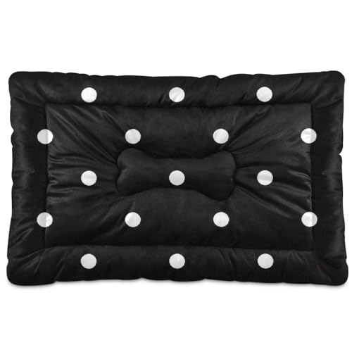 WDdZzyy Hundehütte mit Cartoon-Motiv, waschbar, weich, bequem, rutschfeste Unterseite, für mittelgroße und große Hunde, 91,4 x 61 cm, Schwarz von WDdZzyy