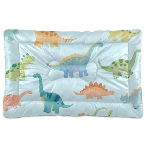 WDdZzyy Hundehütte mit Dinosaurier-Motiv, waschbar, rutschfest, weich, bequem, für mittelgroße und große Hunde, 91,4 x 61 cm, Blau von WDdZzyy