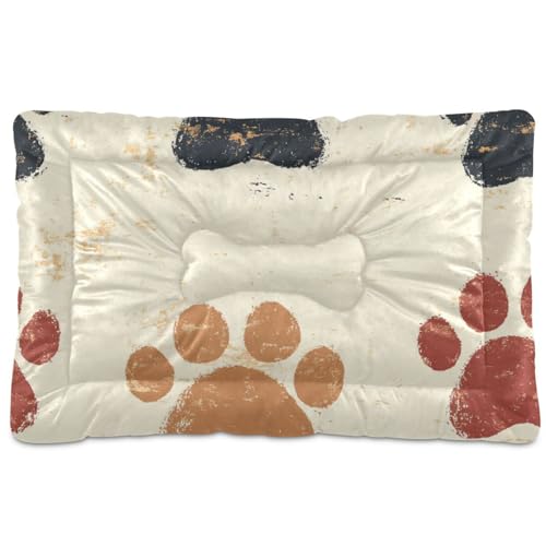 WDdZzyy Hundehütte mit Pfotenabdruck, waschbar, weich, rutschfest, für große, mittelgroße und kleine Hunde, 91,4 x 61 cm von WDdZzyy