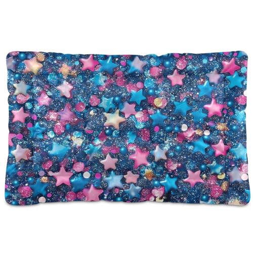 WDdZzyy Hundehütte mit Sternenmotiv, waschbar, weich, bequem, rutschfeste Unterseite, für mittelgroße und große Hunde, 91,4 x 61 cm von WDdZzyy